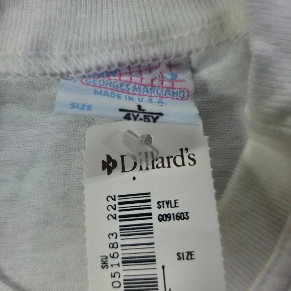 Vintage Guess by Georges Marciano Kids White Long Sleeve T-Shirt Size 4Y-5Y NEW